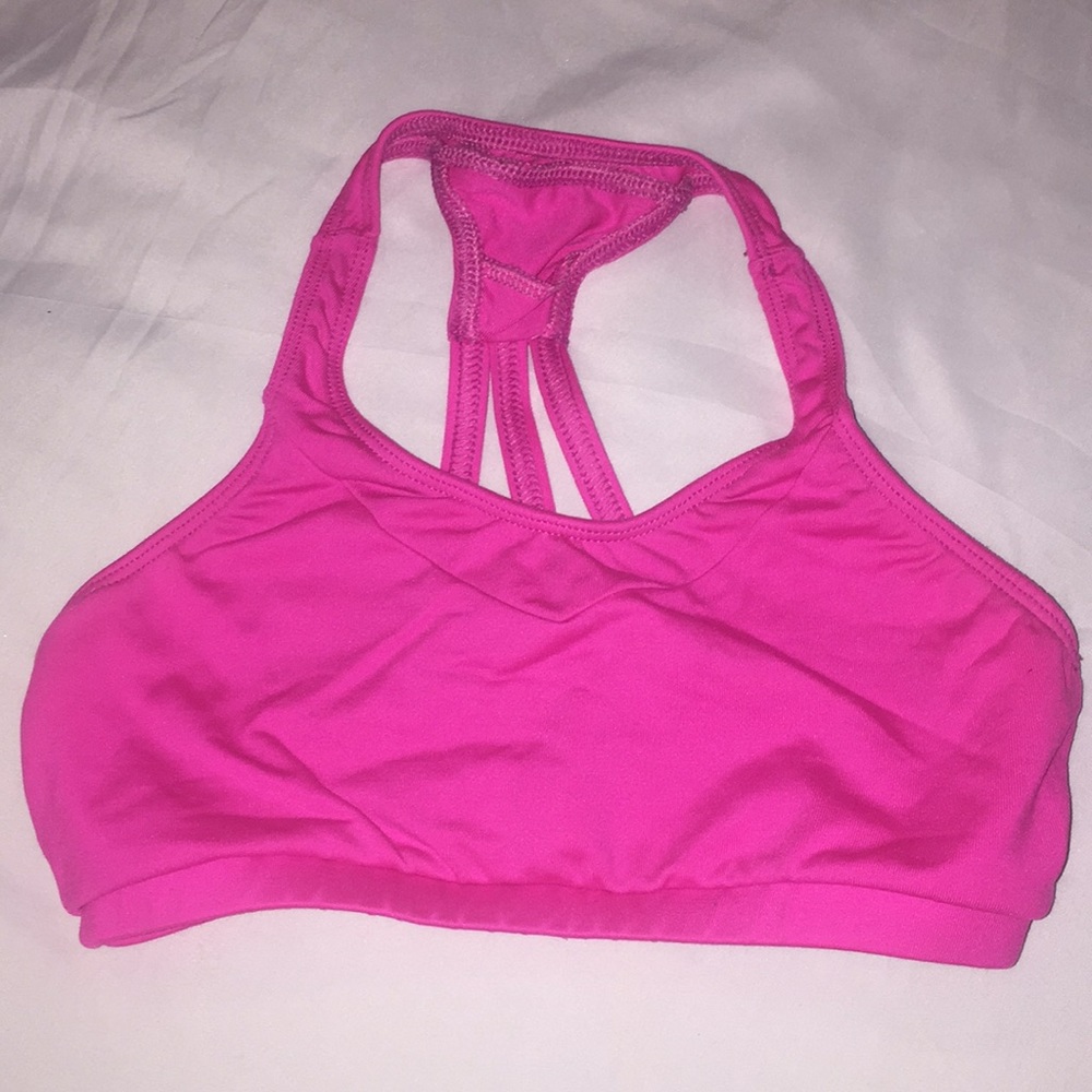 Pink sports bra